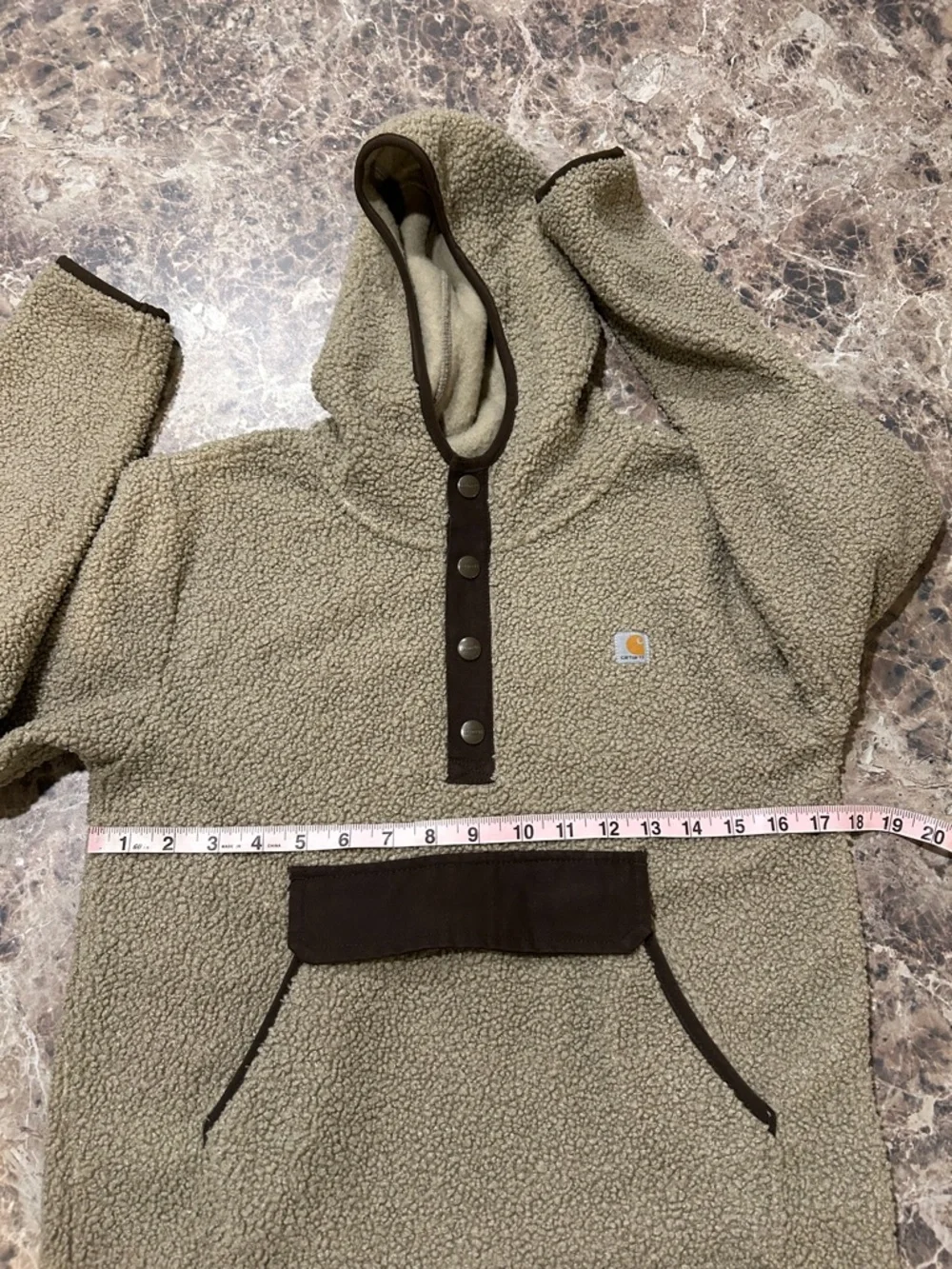 Carhartt Sherpa Fleece Half Snap Hoodie Pullover Jacket
